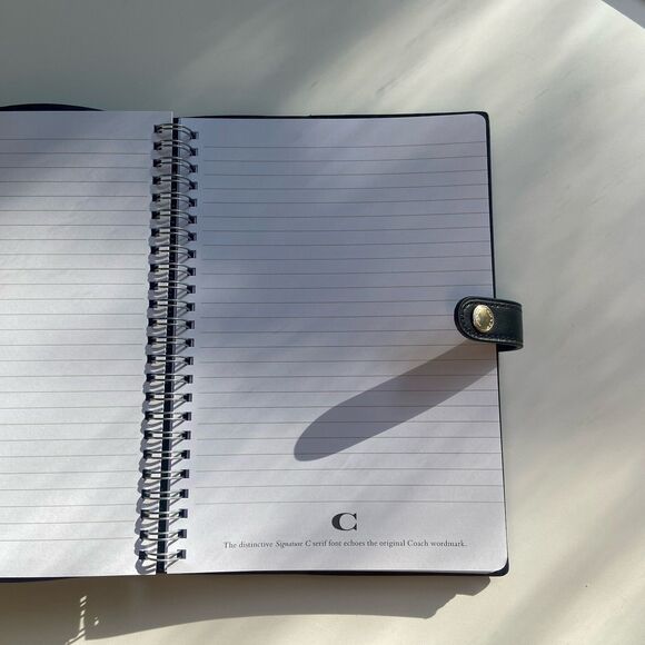 Coach Notebook In Signature Canvas Gold/Walnut/Black Diary Lined Spiral CZ198 - Picture 7 of 12